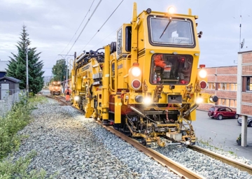 Stopfarbeiten-Gråkallbane-in-Trondheim-Norwegen Stopfarbeiten-Gråkallbane-in-Trondheim-Norwegen