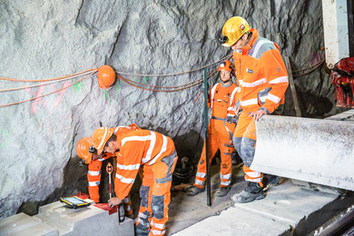 Bergünerstein Tunnel Arbeiter